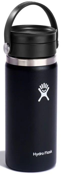 Thermosfles Hydro Flask Wide Mouth Flex Sip Lid Black 473 Ml -Winkel Voor Kampeerartikelen Voor Buiten 3 w16bcx001 black angled