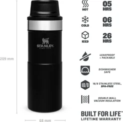 Thermosbeker Stanley The Trigger Action Travel Mug Matte Black Pebble 0,35L -Winkel Voor Kampeerartikelen Voor Buiten 4 1200x1194 1