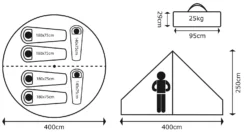 Tent Bo-Camp Urban Outdoor Streeterville Ø 4 Meter -Winkel Voor Kampeerartikelen Voor Buiten 4472500 03