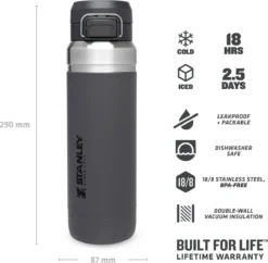 Thermosbeker Stanley The Quick Flip Charcoal 1,06L -Winkel Voor Kampeerartikelen Voor Buiten 5 6939236410885 1