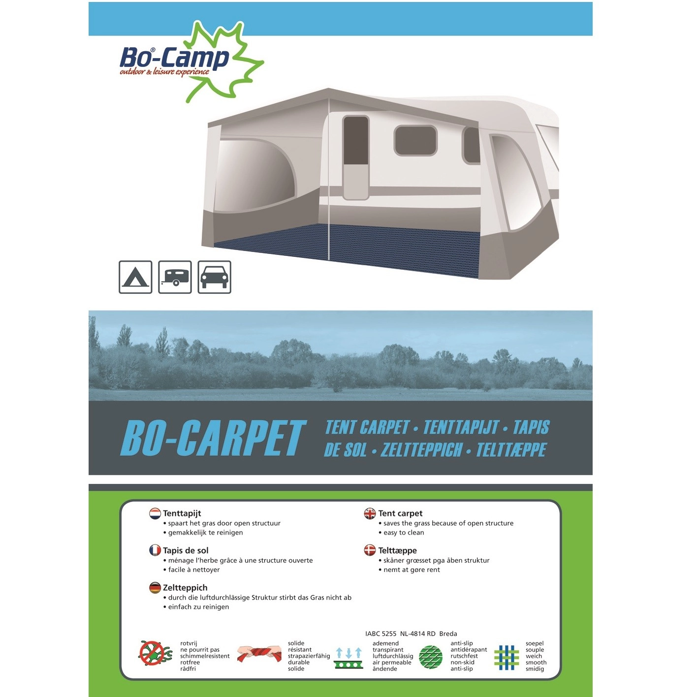 Tenttapijt Bo-Camp Blauw (2,5 X 6 M) 1 Tenttapijt Bo-Camp Blauw (2,5 X 6 M)