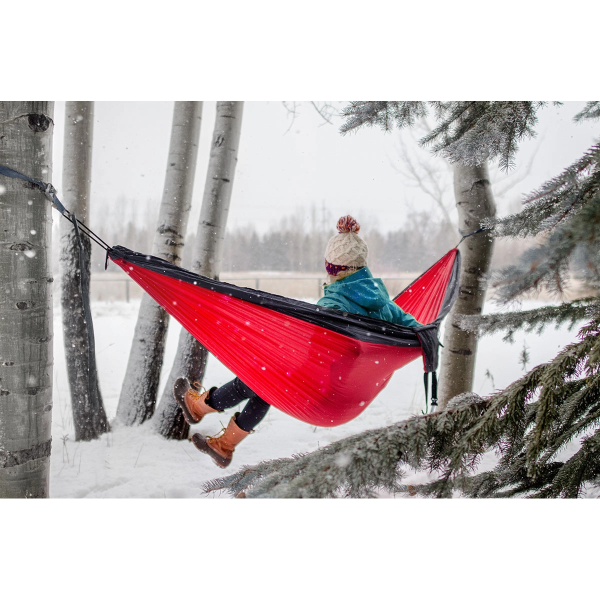 Hangmat Eno SingleNest Red Charcoal 2 Hangmat Eno SingleNest Red Charcoal - Afbeelding 2